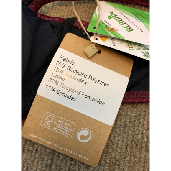 Berlook Bikini Top Womens M Textured Ruched Underwire Burgandy Beach Pool - Picture 7 of 8